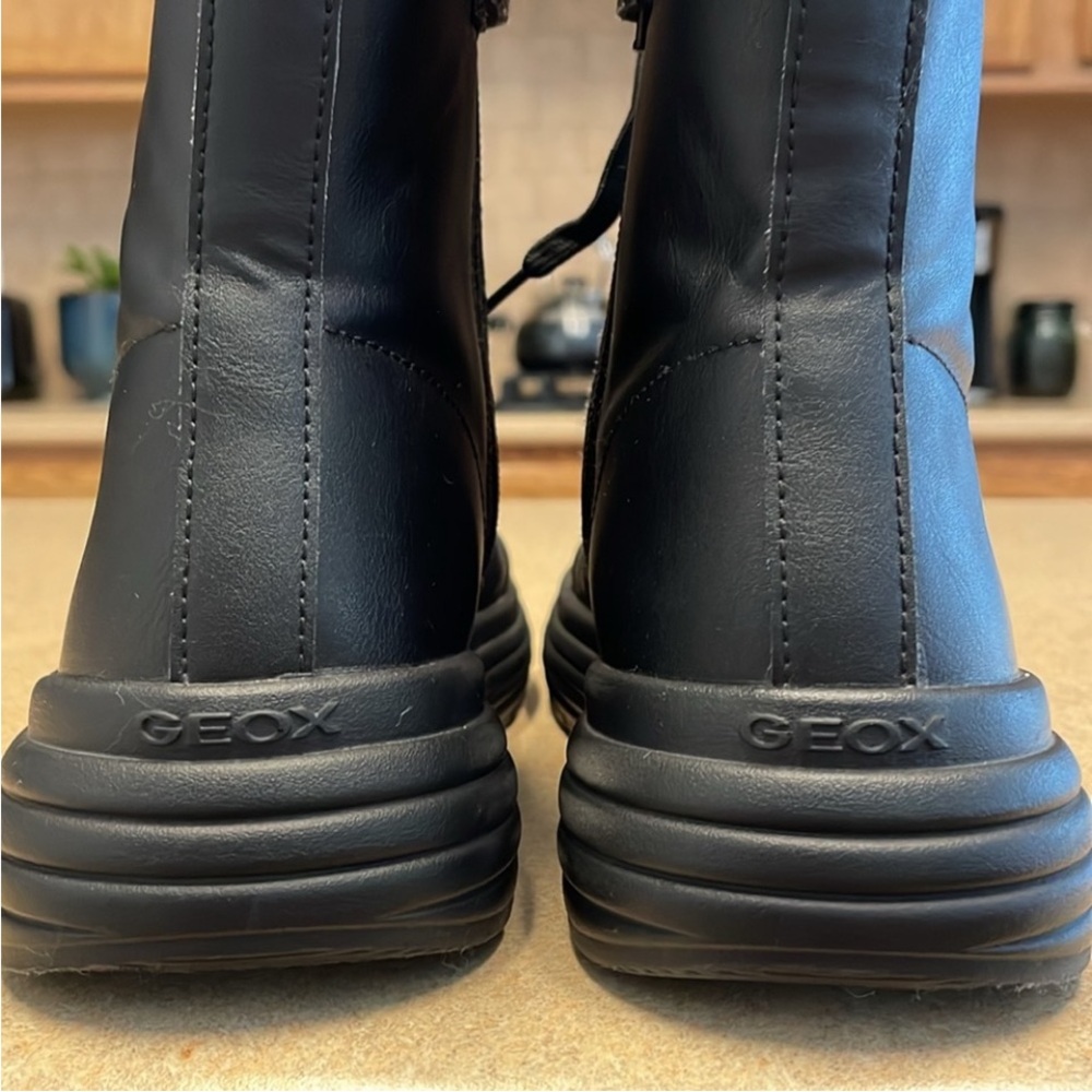 GEOX Phaolae Respira ankle boots biker combat size 36/6 worn once black girls - Picture 2 of 5